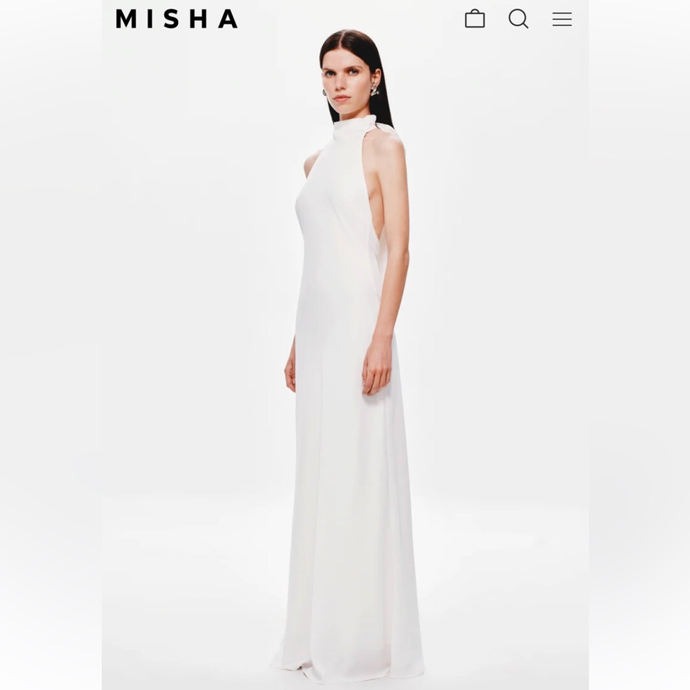 Misha Evianna Ivory gown size Small